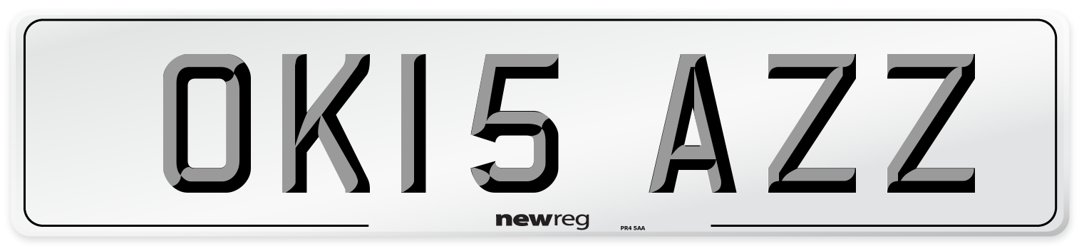 OK15 AZZ Number Plate from New Reg